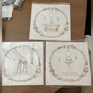 Elegant Bath Canvas Art - Set of 3